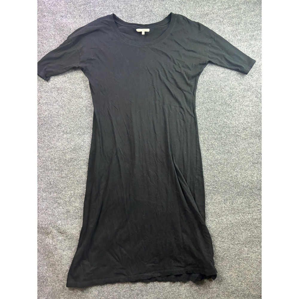 Known Supply T-Shirt Dress Womens M Black Cotton Side Slit Midi Short Sleeve